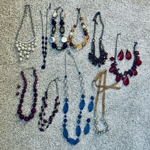 Lot (#3) of 10 Vintage costume necklaces